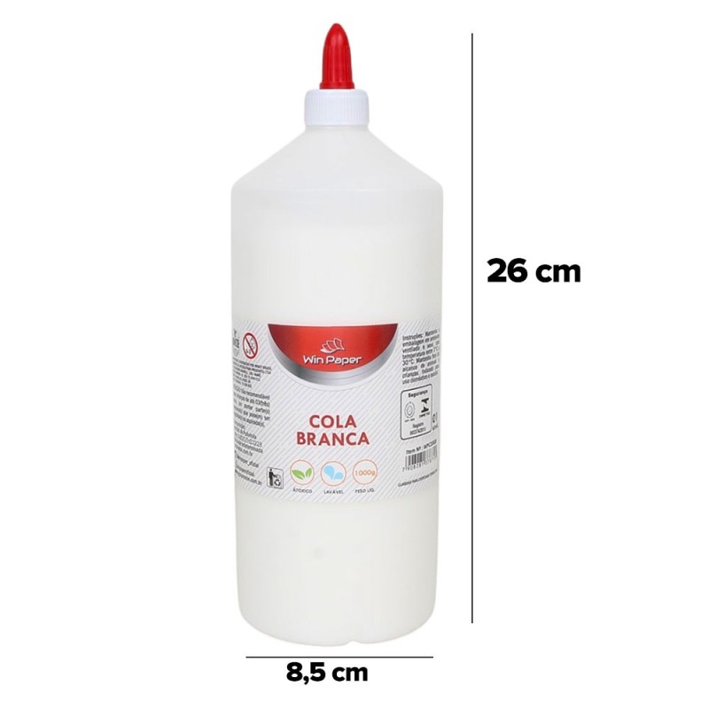 Cola Líquida Branca Escolar Lavável Atóxico Com Bico 1kg