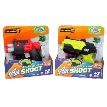 Pistola De Brinquedo Lança Dardos Air Shoot 4 Peças