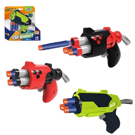 Pistola De Brinquedo Lança Dardos Air Shoot 4 Peças