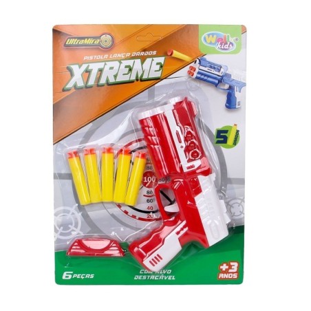 Pistola De Brinquedo Lança Dardos Xtreme 6 Peças Infantil