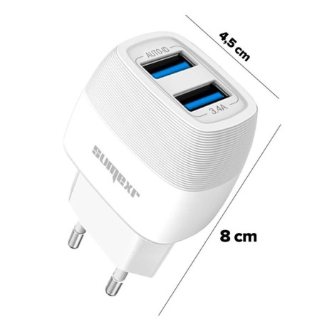Carregador Rápido Turbo Micro USB V8 2 Entradas 3.4A