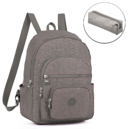 Kit Mochila Pequena Impermeável + Estojo Escolar Nylon - Feira Da Madrugada SP