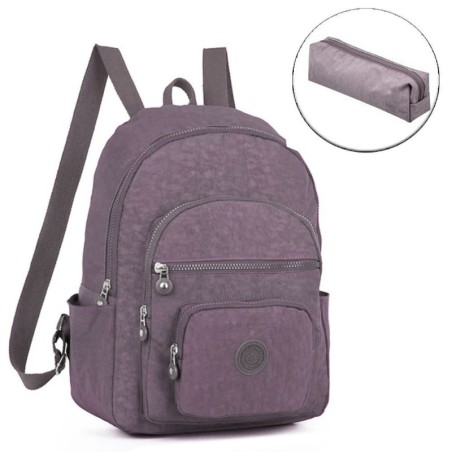 Kit Mochila Pequena Impermeável + Estojo Escolar Nylon - Feira Da Madrugada SP