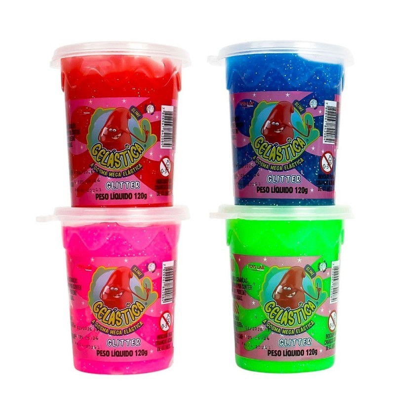 Geleca Gelástica Com Glitter Pote 120g Infantil