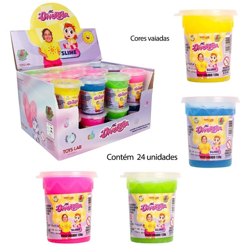 Display 24 Unidades Geleca Gelástica Mc Divertida Pote 120G