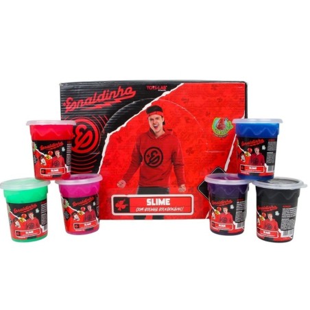 Display 24 Unidades Geleca Gelástica Com Bolinha Enaldinho Pote 120g