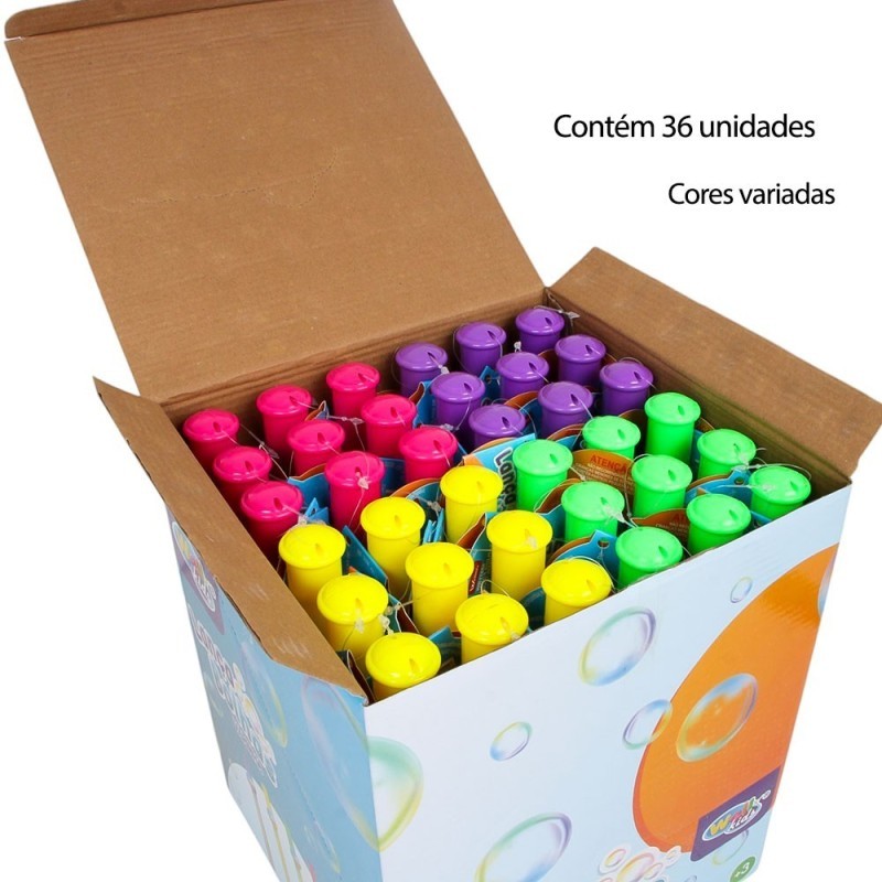 Display 36 Unidades Bastão Lança Bolhas De Sabão Wand 27cm