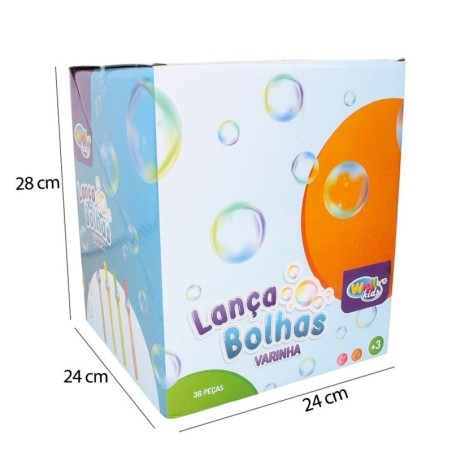 Display 36 Unidades Bastão Lança Bolhas De Sabão Wand 27cm