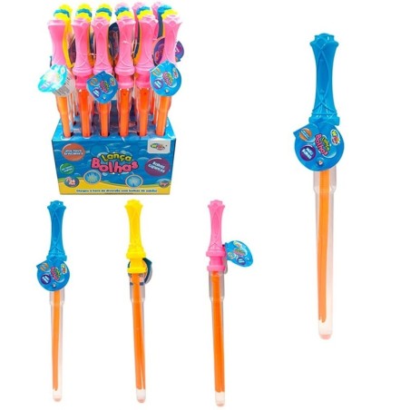 Display 24 Unidades Bastão Lança Bolhas De Sabão Gigante 44cm Brinquedo Infantil