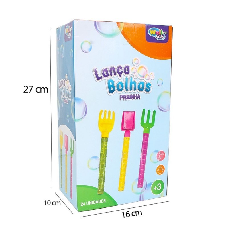 Display 24 Unidades Bastão Lança Bolhas De Sabão Prainha 26cm