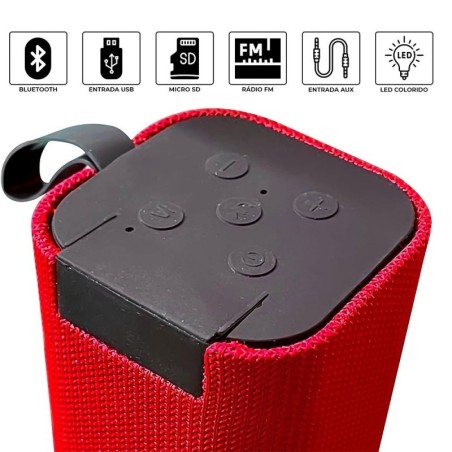 Caixa De Som Bluetooth 5.0 Com Led Colorido Com Alça
