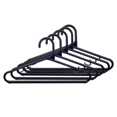 Kit 5 Cabides Organizador De Roupas Preto Com Gancho