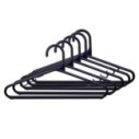 Kit 5 Cabides Organizador De Roupas Preto Com Gancho
