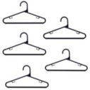 Kit 5 Cabides Organizador De Roupas Preto Com Gancho