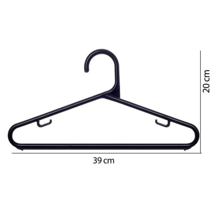 Kit 5 Cabides Organizador De Roupas Preto Com Gancho