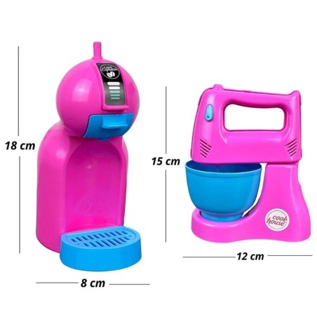 Kit Faz De Conta Cozinha Rosa Infantil Brinquedo 6 Peças