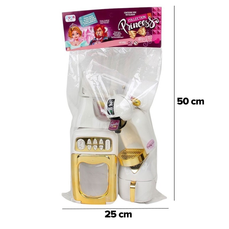 Kit Cozinha De Brinquedo Faz De Conta Infantil Princess 7 Peças