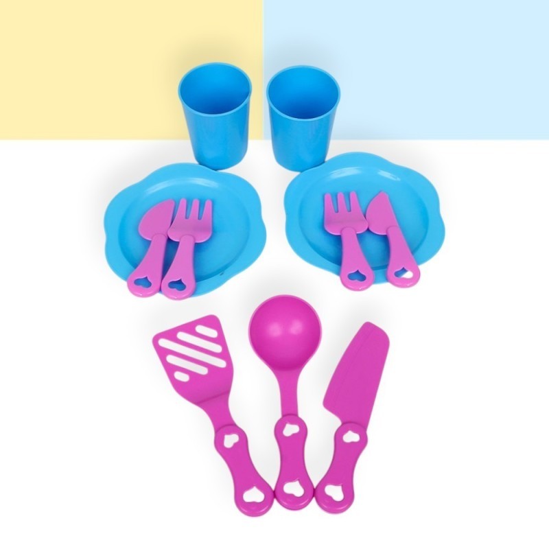 Kit Cozinha De Brinquedo Faz De Conta Infantil Rosa 23 Peças