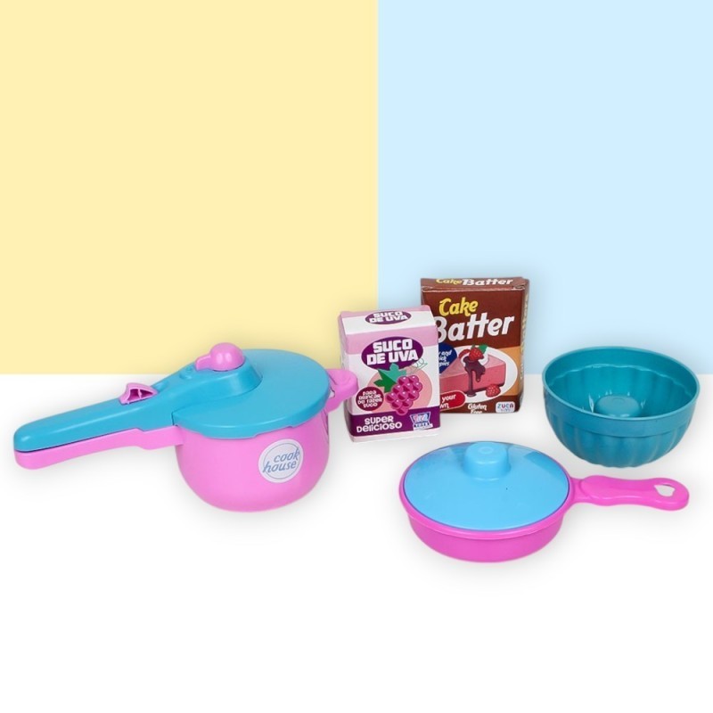 Kit Cozinha De Brinquedo Faz De Conta Infantil Rosa 23 Peças