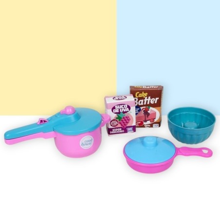 Kit Cozinha De Brinquedo Faz De Conta Infantil Rosa 23 Peças
