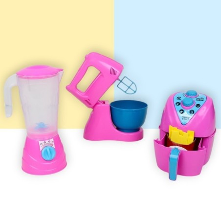 Kit Brinquedo De Cozinha Faz De Conta Panelinhas Rosa 10 Peças