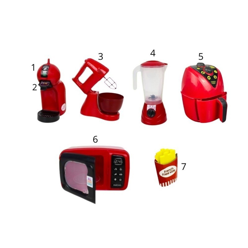 Kit Cozinha Brinquedo Infantil Faz De Conta Chef Kids 7 peças