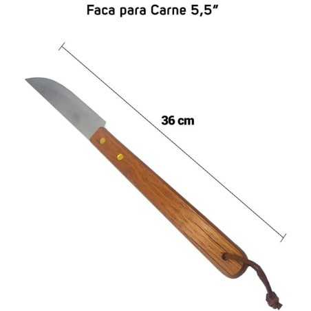 Kit Churrasco 4 Peças Garfo Faca Pegador Chaira Cabo De Madeira