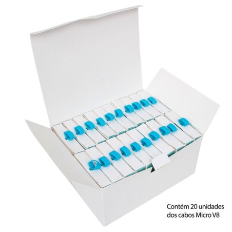 Kit 20 Cabos Carregamento Turbo Rápido Micro V8 3.1A 1 Metro