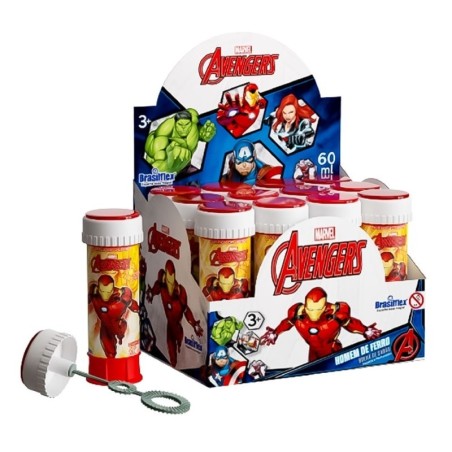 Display Bolha De Sabão Marvel Homem De Ferro 12 Peças Com Jogo