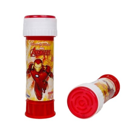 Display Bolha De Sabão Marvel Homem De Ferro 12 Peças Com Jogo