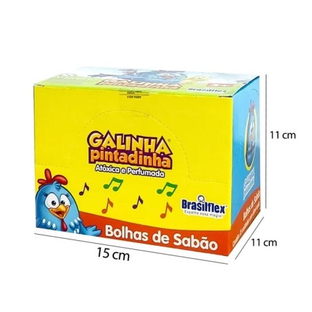 Display Bolha De Sabão Galinha Pintadinha 12 Peças Com Jogo