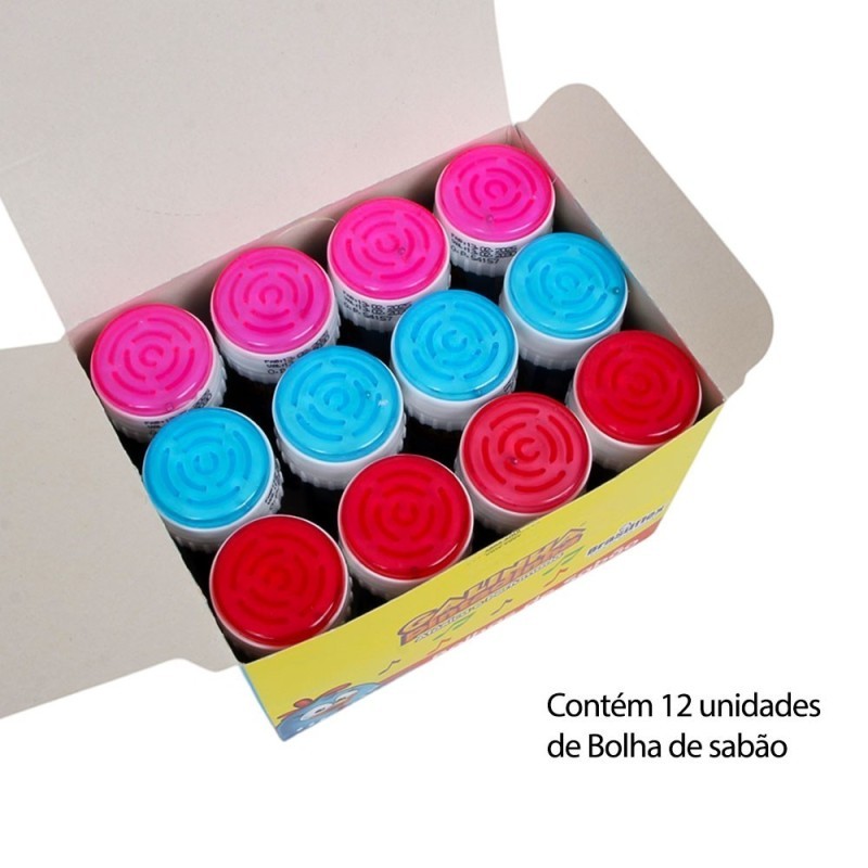 Display Bolha De Sabão Galinha Pintadinha 12 Peças Com Jogo