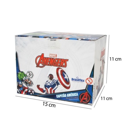 Display Bolha De Sabão Marvel Capitão América 12 Peças Com Jogo