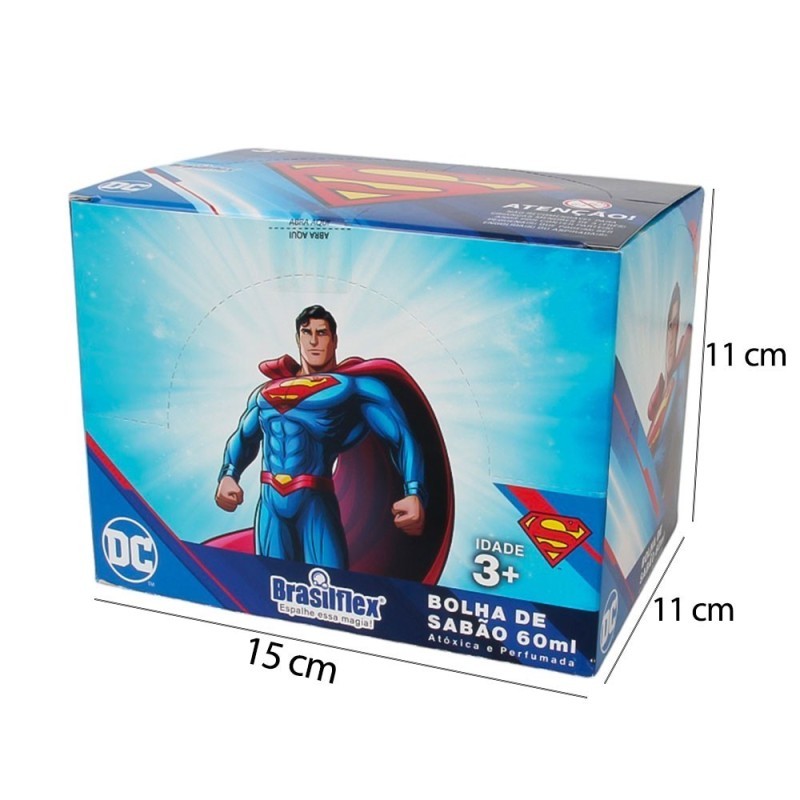 Display Bolha De Sabão Superman 12 Peças Com Jogo