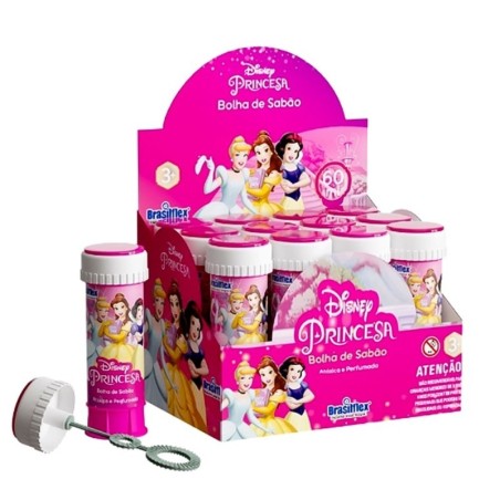 Display Bolha De Sabão Disney Princesas 12 Peças Com Jogo