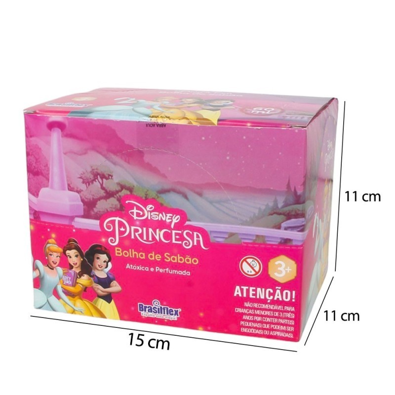 Display Bolha De Sabão Disney Princesas 12 Peças Com Jogo