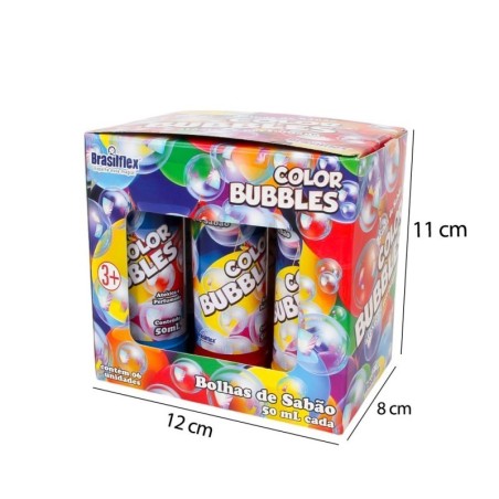 Display Bolhas De Sabão Color Bubbles Atóxica Perfumada 6 Peças