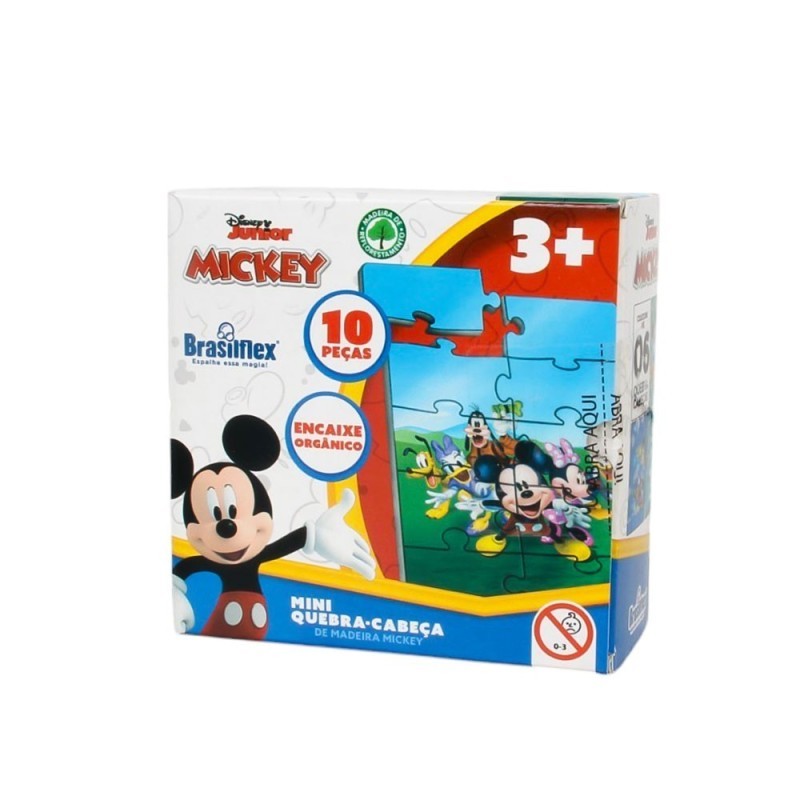 Display Quebra-Cabeça De Madeira Mickey 6 Unidades