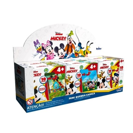 Display Quebra-Cabeça De Madeira Mickey 6 Unidades