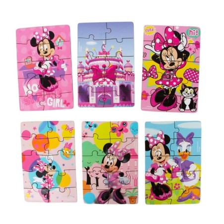 Display Quebra-Cabeça De Madeira Minnie 6 Unidades