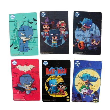 Display Quebra-Cabeça De Madeira Super Friends Batman 6 Unidades