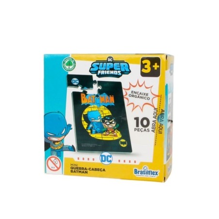 Display Quebra-Cabeça De Madeira Super Friends Batman 6 Unidades
