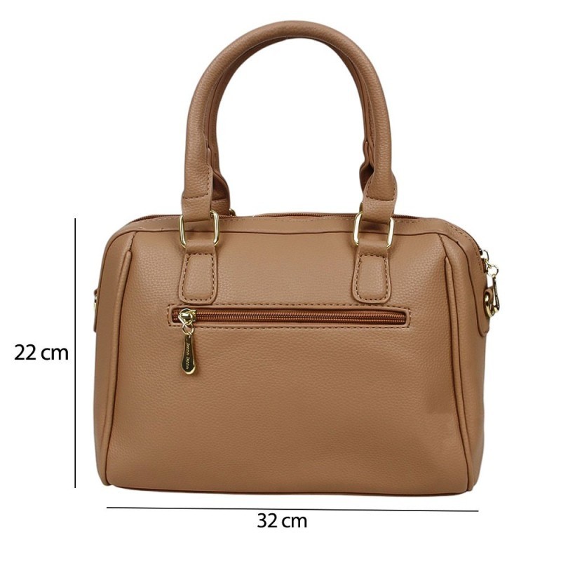 Bolsa Feminina De Mão Média Texturizada Com Pompom