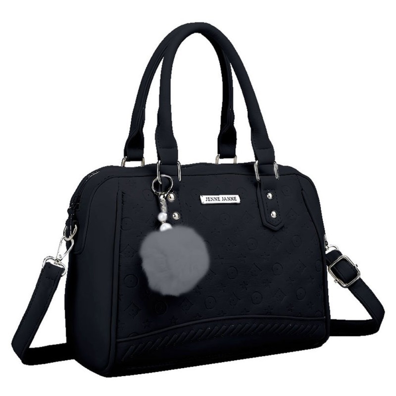 Bolsa Feminina De Mão Média Texturizada Com Pompom
