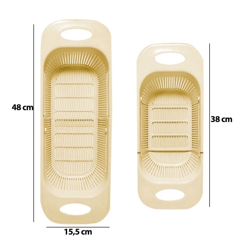 Escorredor Retrátil De Plástico Multiuso Para Pia 15,5cm x 48cm