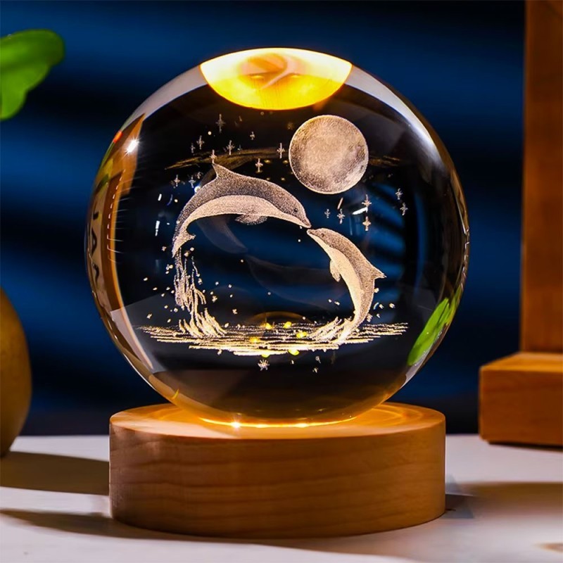 Luminária Globo De Led Decorativo Vidro Com Cabo USB 6x8 CM