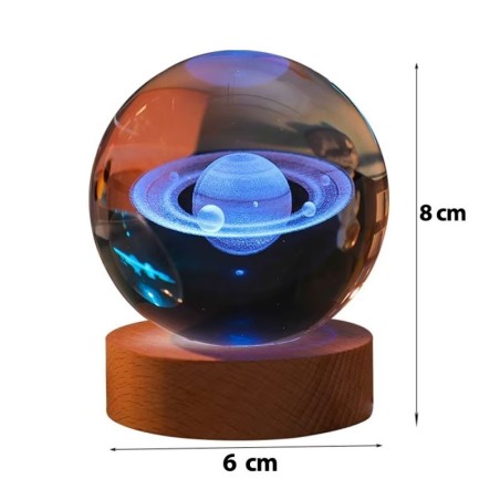 Luminária Globo De Led Decorativo Vidro Com Cabo USB 6x8 CM