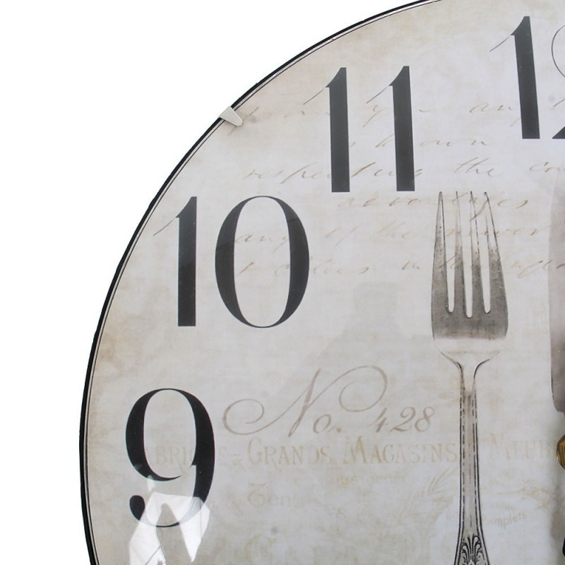 Relógio De Parede Cozinha Estampa Retrô Talheres 30cm