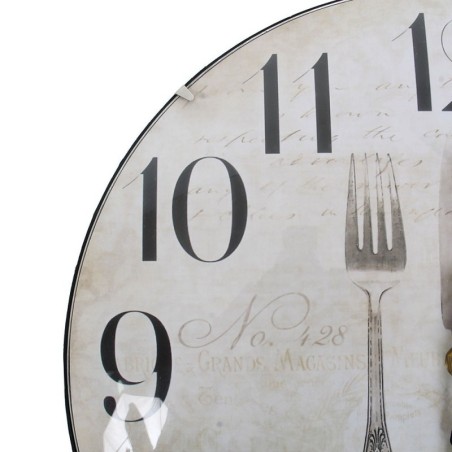 Relógio De Parede Cozinha Estampa Retrô Talheres 30cm