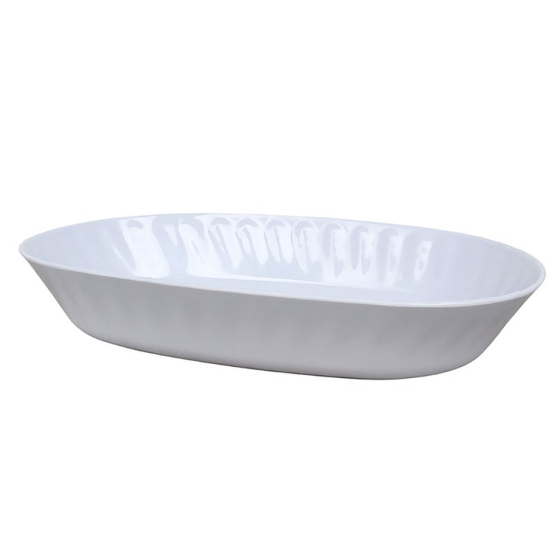 Travessa Branca De Melamina Oval 23cm X 15cm